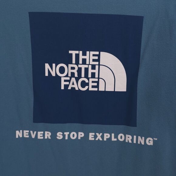 The North Face Men's XL Aqua Blue Simple Dome Never Stop Exploring T-Shirt Size - Picture 5 of 7